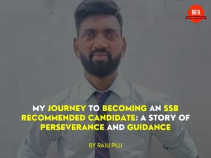 Raju Pilli, ssb recommended candidate