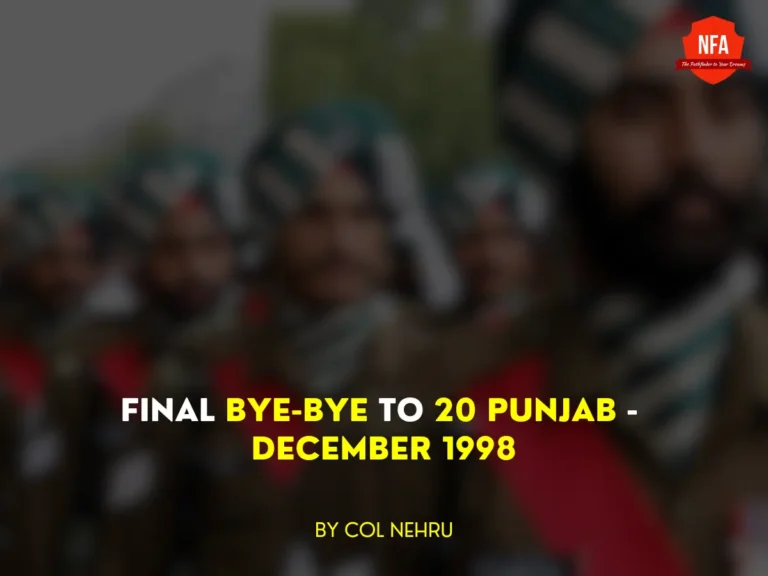 20 punjab indian army, col nehru experience, no frills academy