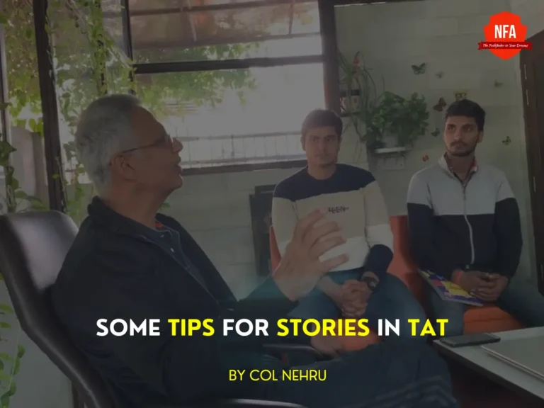 SSB tat stories tips, tat stories tips for ssb by col nehru, no frills academy